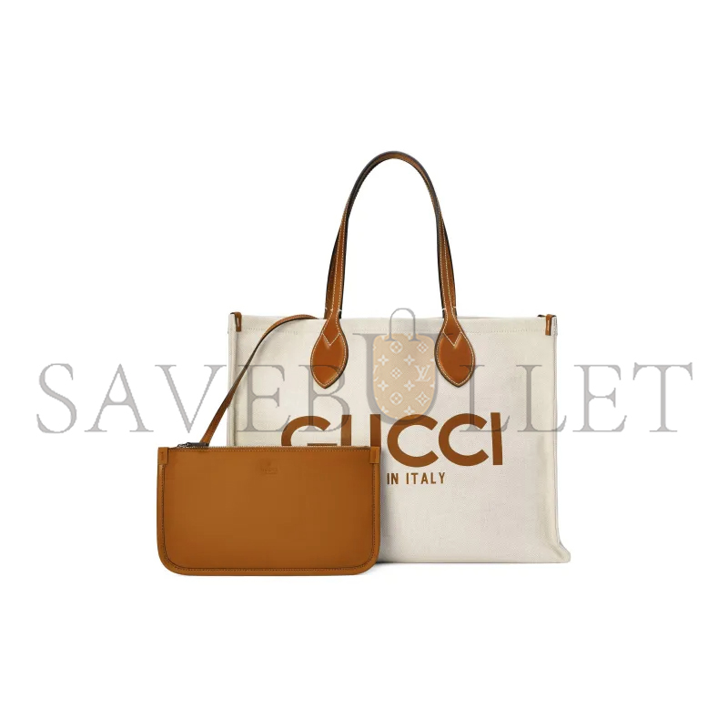 G*u*i print tote bag new beige canvas 772176 (41*29*18cm)